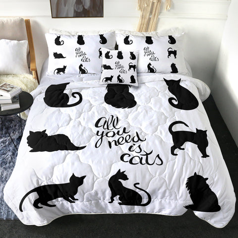 Image of 4 Pieces Cat Shadows SWBD1845 Comforter Set