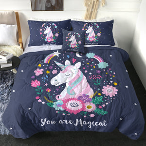 4 Pieces Magical Unicorn SWBD1846 Comforter Set