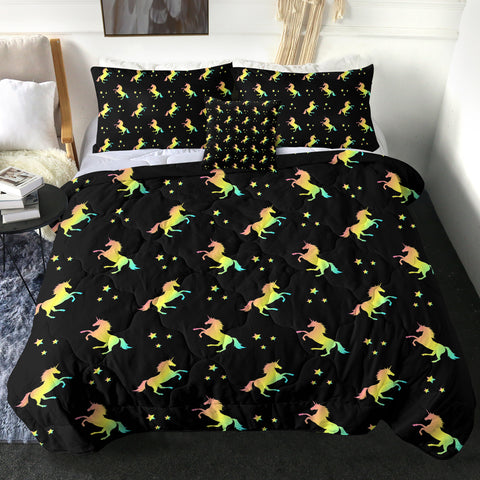 Image of 4 Pieces Unicorns SWBD1847 Comforter Set
