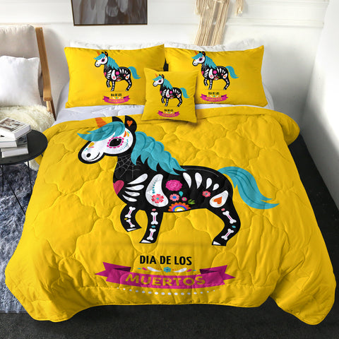 Image of 4 Pieces Death Unicorn SWBD1849 Comforter Set