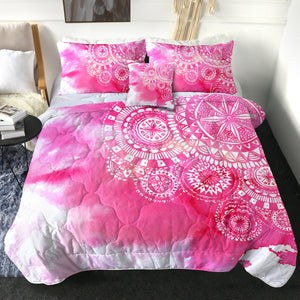 4 Pieces Pink Mandala SWBD1886 Comforter Set
