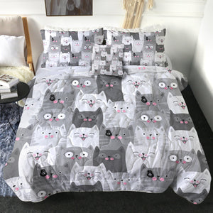 4 Pieces Cartooned Cat SWBD1889 Comforter Set