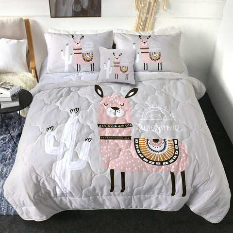Image of 4 Pieces Awesome Llama SWBD1904 Comforter Set