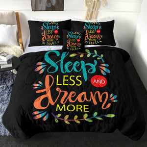 4 Pieces Sleep Less Dream More SWBD1912 Comforter Set