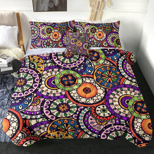 4 Pieces Circles SWBD1997 Comforter Set