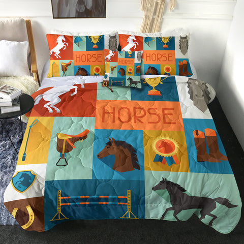 Image of 4 Pieces Horse Rider Badges SWBD2000 Comforter Set