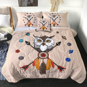 4 Pieces Planetary Owl SWBD2012 Comforter Set