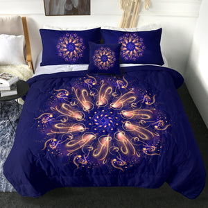 4 Pieces Concentric Design SWBD2017 Comforter Set