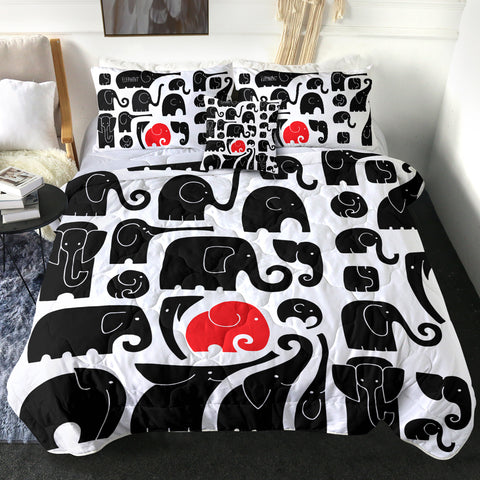 Image of 4 Pieces Elephants SWBD2020 Comforter Set