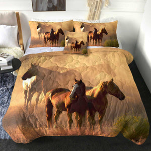 4 Pieces Horses SWBD2023 Comforter Set