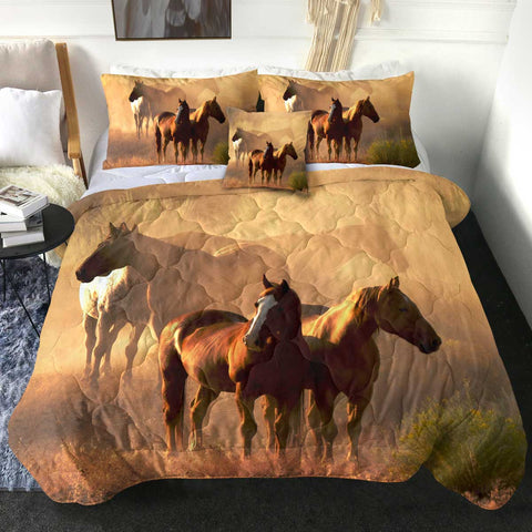 Image of 4 Pieces Horses SWBD2023 Comforter Set
