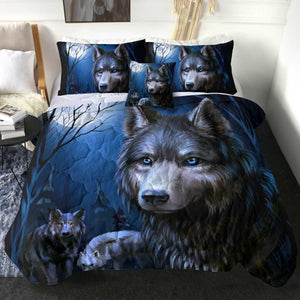 4 Pieces Wolf SWBD2026 Comforter Set