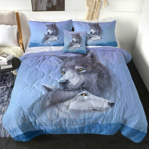 4 Pieces Wolf Couple SWBD2027 Comforter Set