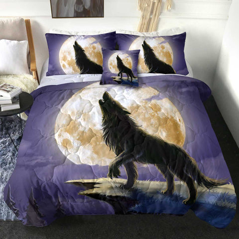 Image of 4 Pieces Wolfhowl SWBD2031 Comforter Set