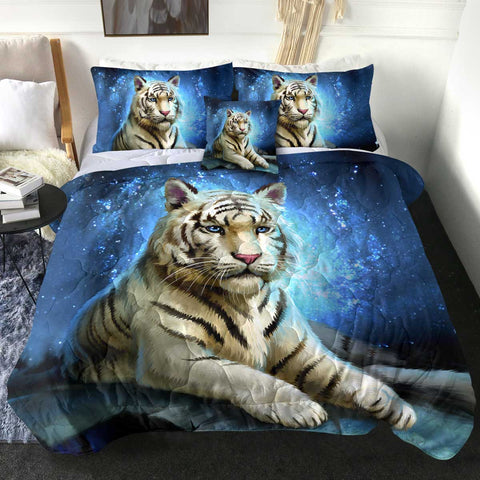 Image of 4 Pieces White Tiger SWBD2032 Comforter Set