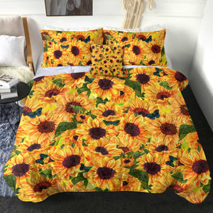 4 Pieces Sunflowers SWBD2034 Comforter Set