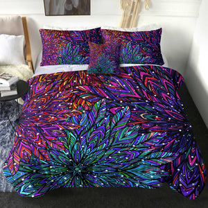 4 Pieces Lush Leaves SWBD2035 Comforter Set