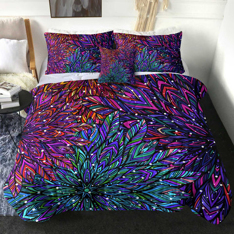 Image of 4 Pieces Lush Leaves SWBD2035 Comforter Set