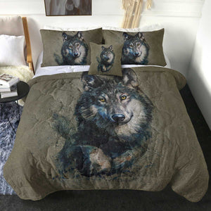 4 Pieces Wolf SWBD2039 Comforter Set