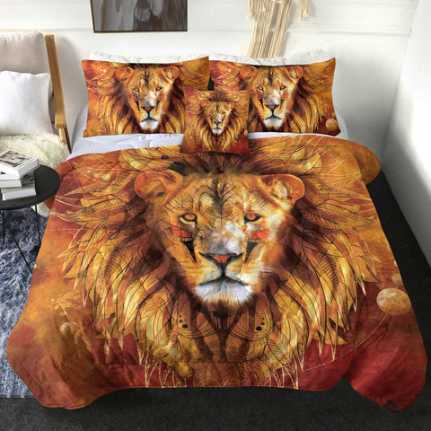 Image of 4 Pieces Lion Mane SWBD2044 Comforter Set