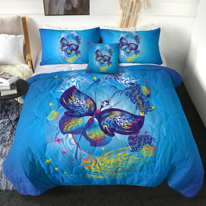 4 Pieces Butterfly SWBD2054 Comforter Set