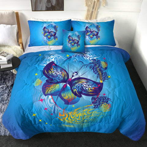 Image of 4 Pieces Butterfly SWBD2054 Comforter Set