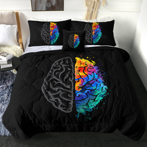 Image of 4 Pieces Brain Hemispheres SWBD2059 Comforter Set