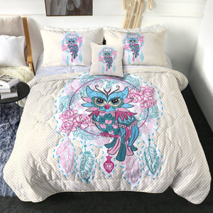 4 Pieces Gaudy Owl SWBD2064 Comforter Set