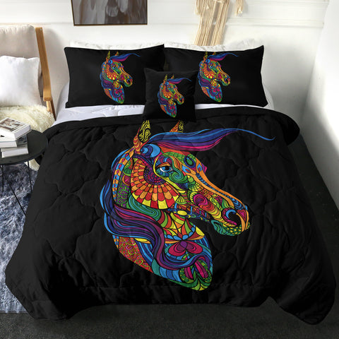 Image of 4 Pieces Horse Pride SWBD2066 Comforter Set