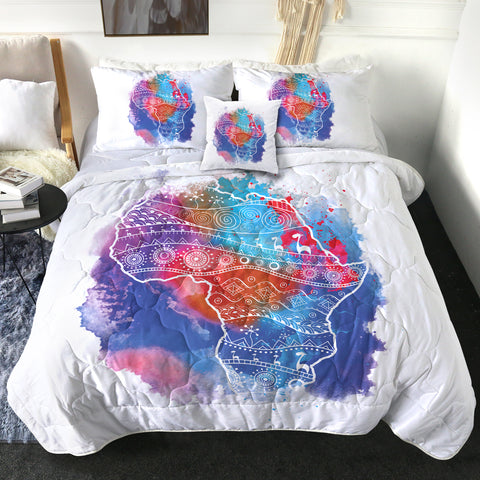 Image of 4 Pieces Africa Continent SWBD2067 Comforter Set