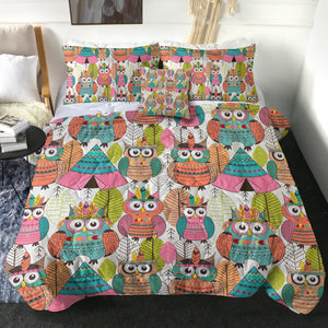 4 Pieces Tribal Owls SWBD2070 Comforter Set