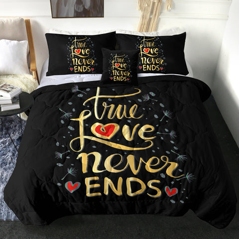 Image of 4 Pieces True Love Never Ends SWBD2072 Comforter Set