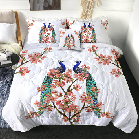 Image of 4 Pieces Peacocks SWBD2073 Comforter Set