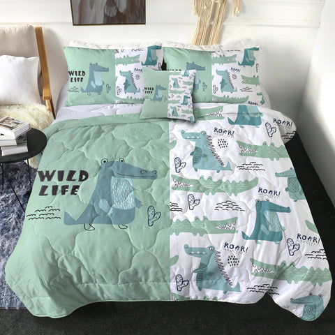 Image of 4 Pieces Crocodiles SWBD2084 Comforter Set