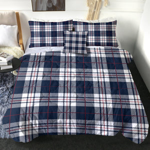 4 Pieces Plaid SWBD2167 Comforter Set