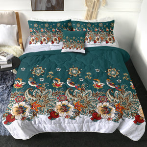 4 Pieces Flowers SWBD2175 Comforter Set