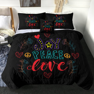 4 Pieces Joy Peace Love SWBD2180 Comforter Set