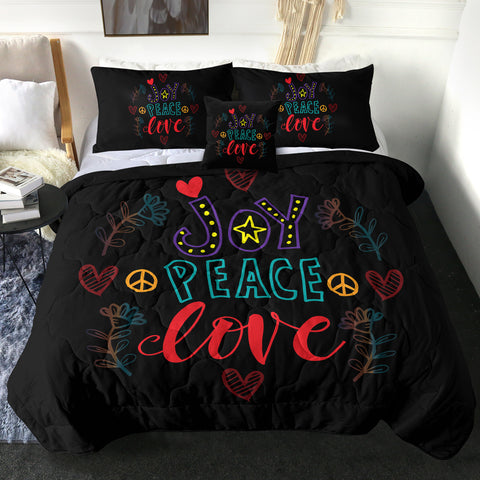 Image of 4 Pieces Joy Peace Love SWBD2180 Comforter Set