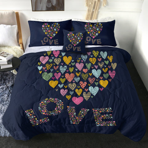 Image of 4 Pieces Love Heart SWBD2181 Comforter Set