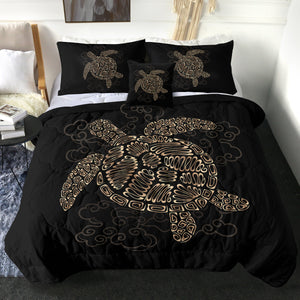 4 Pieces Turtle SWBD2186 Comforter Set