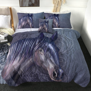 4 Pieces Horse SWBD2190 Comforter Set