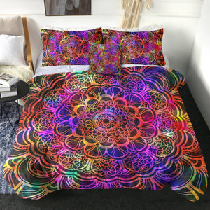 4 Pieces Colored Mandala SWBD2193 Comforter Set