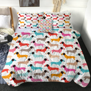 4 Pieces Dachshunds SWBD2226 Comforter Set