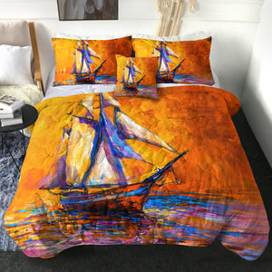 4 Pieces Sailboat SWBD2229 Comforter Set