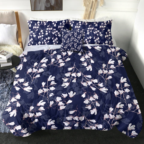 Image of 4 Pieces Delicate Leaves SWBD2241 Comforter Set
