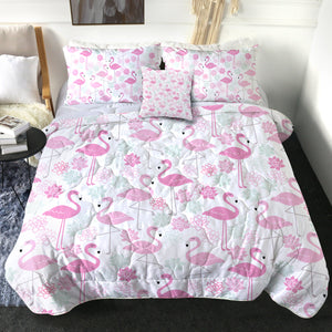 4 Pieces Flamingos SWBD2245 Comforter Set
