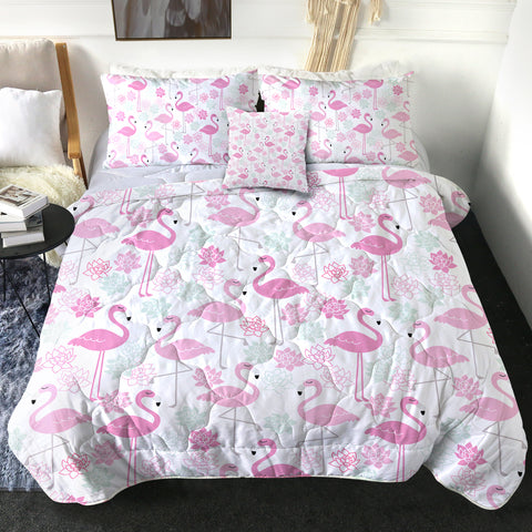 Image of 4 Pieces Flamingos SWBD2245 Comforter Set