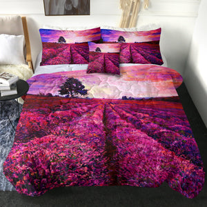 4 Pieces Lavender Fields SWBD2251 Comforter Set