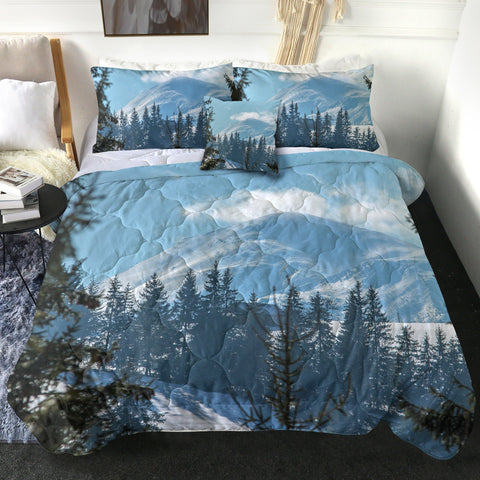 Image of 4 Pieces Snow Landscape SWBD2252 Comforter Set