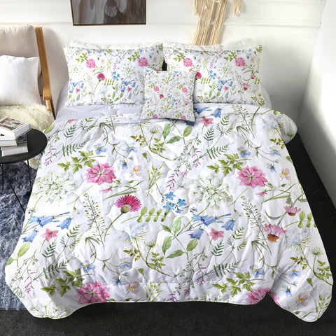 Image of 4 Pieces Floral Themed SWBD2323 Comforter Set